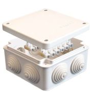 Коробка распределительная ОП 105х105х56мм IP54 с клемм. 7 выходов 4 гермоввода 10А 12 контактов крышка н...