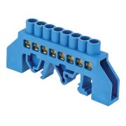 Шина нулевая N 8х12 8 отвер. латунь син. нейлоновый корпус комбинированный PROxima EKF sn0-12...