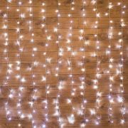 Гирлянда светодиодная «Светодиодный Дождь» 1.5х1.5м 144LED холод. бел. 12Вт 220-240В IP20 с контроллером провод п...