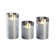 Свеча декоративная CL7-SET3-sr с пультом 2хAA для каждой свечи (не в компл.) серебр. (уп.3шт) ФАZА 5018792