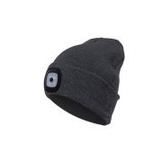 Шапка с фонариком 215х205х5 черн. (фонарь 66х50х15мм снимается; аккум. 3.7В/200мА.ч) 3 режима свечения Косм...