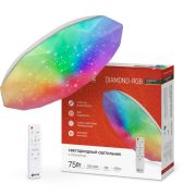 Светильник светодиодный COMFORT DIAMOND-RGB 75Вт 3000-6500К 6000лм 230В 500х90мм с пультом ДУ IN HOME 4...