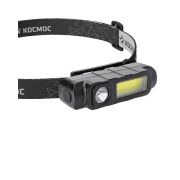 Фонарь аккумуляторный налобный 1Вт LED+3Вт COB LED Li-ion 18650 800мА.ч корпус ABS-пластик USB-шнур регулиру...