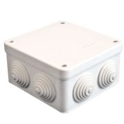 Коробка распределительная ОП 105х105х56мм IP54 7 выходов 4 гермоввода крышка на винтах бел. Epp...