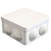 Коробка распределительная ОП 105х105х56мм IP54 7 выходов 4 гермоввода крышка защелкивающаяс...