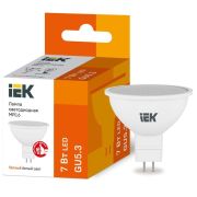 Лампа светодиодная MR16 7Вт 3000К тепл. бел. GU5.3 630лм 230-240В IEK LLE-MR16-7-230-30-GU5