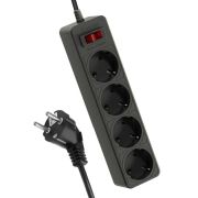 Удлинитель с сетевым фильтром 4х1.5м с заземл. 10А IP20 2.2кВт 3х0.75 с предохранителем с выкл. с индикаторо...