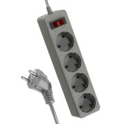 Удлинитель с сетевым фильтром 4х1.5м с заземл. 10А IP20 2.2кВт 3х0.75 с предохранителем с выкл. с индикаторо...