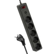 Удлинитель с сетевым фильтром 5х1.8м с заземл. 10А IP20 2.2кВт 2хUSB 3х0.75 с предохранителем КОСМОС FKsm1.8m-5...