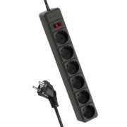 Удлинитель с сетевым фильтром 6х3м с заземл. 16А IP20 3.5кВт 3х1 с предохранителем с выкл. с индикаторо...