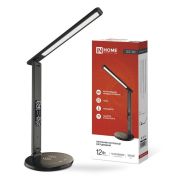 Светильник настольный светодиодный ССО 18Ч 12Вт 3-6.5К 600лм сенсор-диммер часы темп. беспроводн. зарядк...